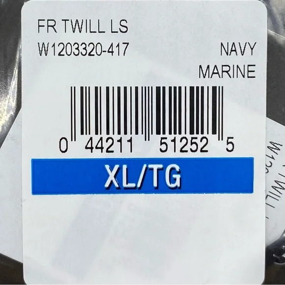 Wolverine Button Down Shirt Fire Zero Flame Resistant Twill Navy Blue Size XL - Picture 3 of 4